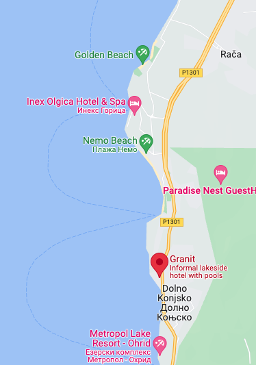 Beaches in Ohrid Google Map