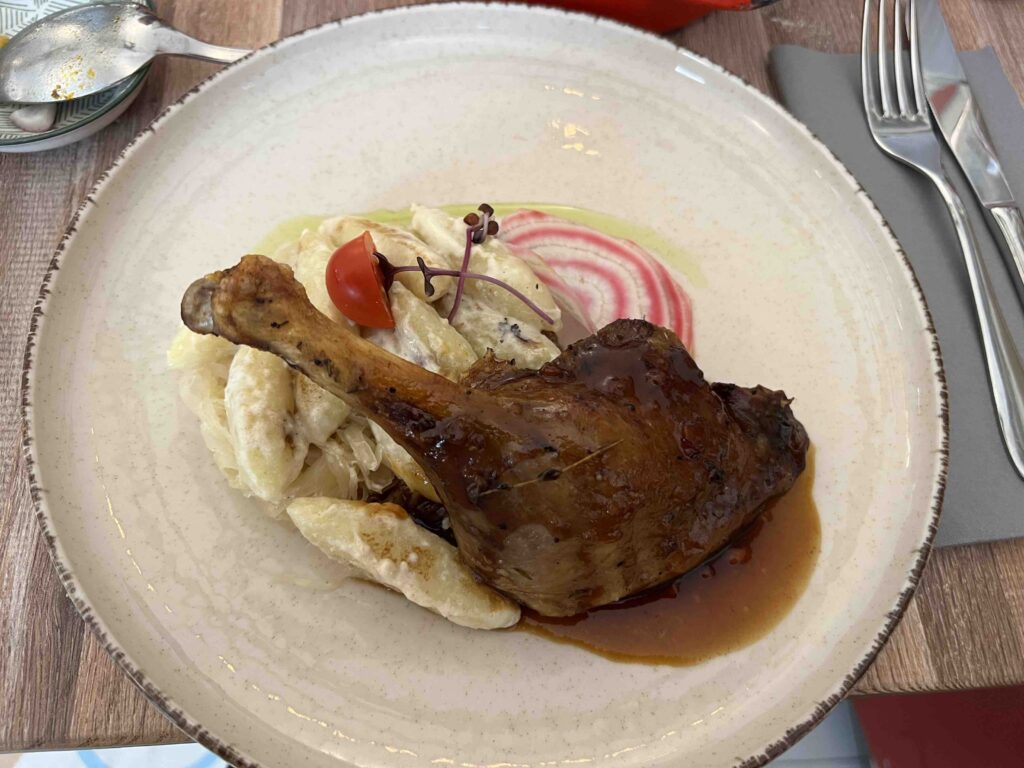 Duck portion at Retek Bisztro in Budapest.