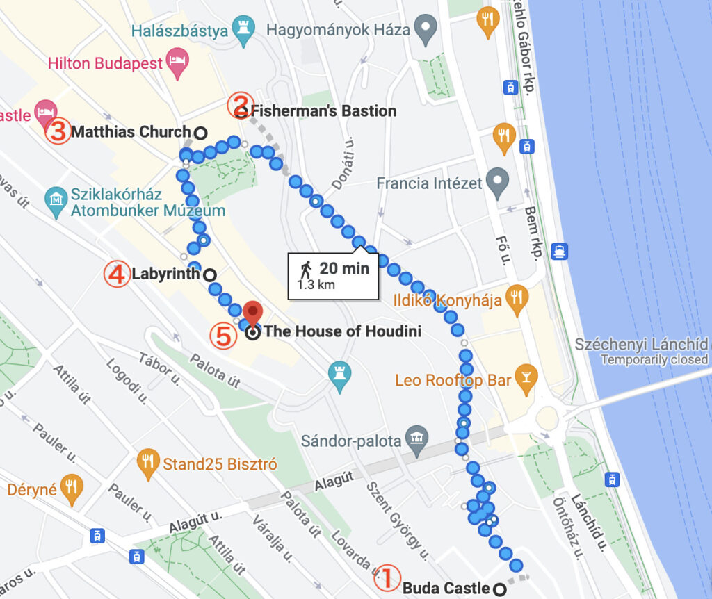 Closed-up Map of Budapest