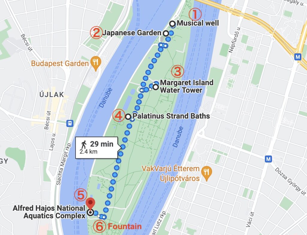 Closed-up Map of Budapest