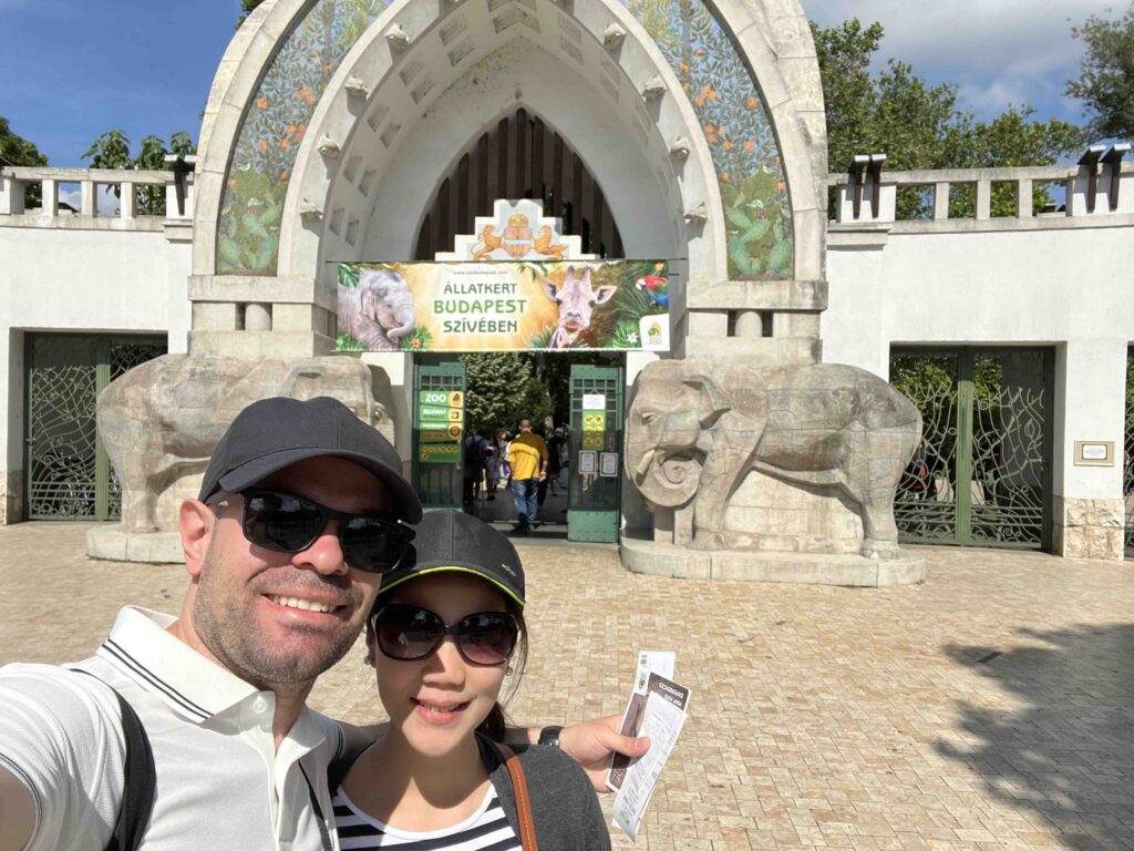 Selfie outside Budapest Zoo