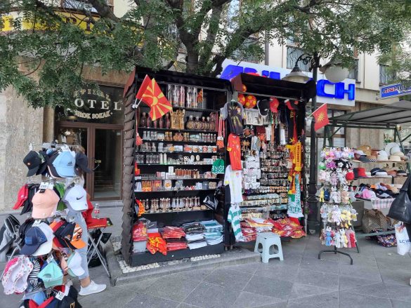 Souvenir stall in Bitola, Macedonia.